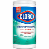 Clorox Disinfecting Wipes, Fresh Scent, 75/Tub, 6/Carton, 80 Carton/Pallet (CLO01656PL) 1 Pallet