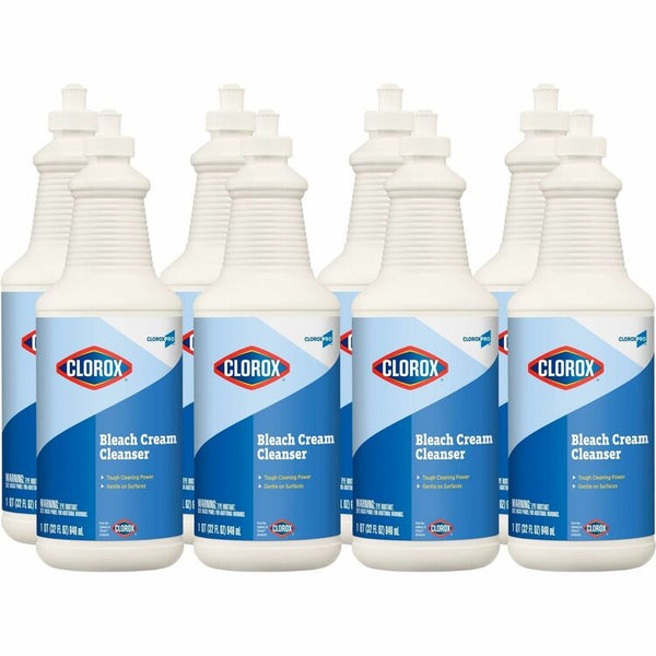 Clorox Commercial Solutions Bleach Cream Cleanser, Cream Cleanser, 32 fl oz (1 quart), 256/Bundle, Clear (CLO30613BD) Bundle of 256