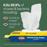 Clorox Disinfecting Cleaning Wipes Flex Pack, Crisp Lemon Scent, 75/Pack, 6 Pack/Carton, 50 Carton/Bundle (CLO31404BD) 300 Packs