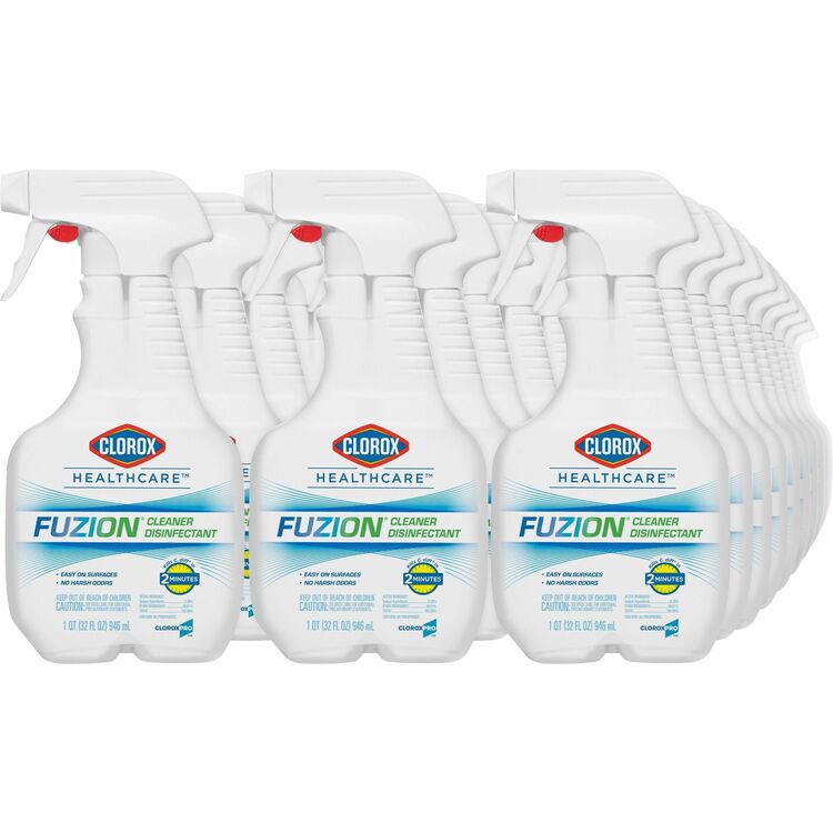 Clorox Fuzion Cleaner Disinfectant, Ready-To-Use Spray, 32 fl oz (1 quart), 216/Bundle, Translucent (CLO31478BD)