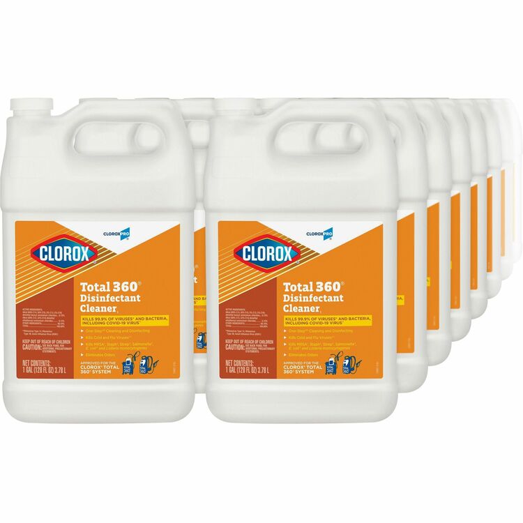 CloroxPro Total 360 Disinfectant Cleaner, Liquid, 128 fl oz (4 quart), 72/Bundle, Translucent (CLO31650BD) Bundle of 72