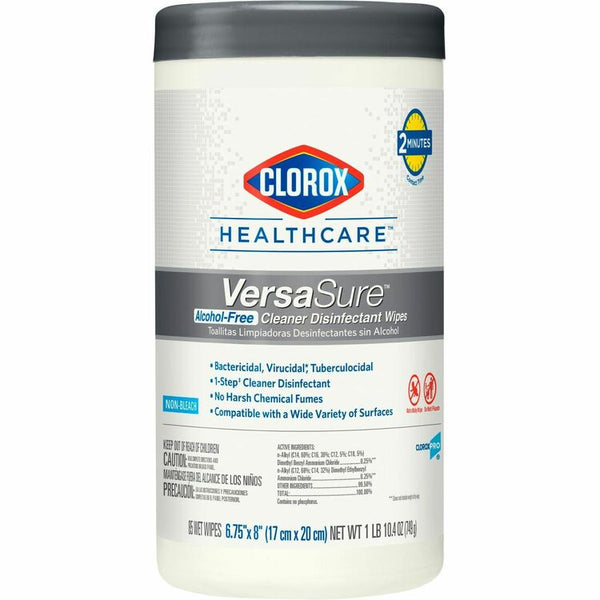 Clorox Healthcare VersaSure Cleaner Disinfectant Wipes, Wipe, 6.75" x 8" Length, 85/Canister, 450/Pallet, White (CLO31757PL) 1 Pallet