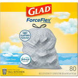 Glad ForceFlex Tall 13 Gallon Kitchen Drawstring Trash Bags, 80/Box, 120 Boxes/Bundle (CLO78899BD) 120 Boxes
