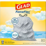 Glad ForceFlex Tall 13 Gallon Kitchen Drawstring Trash Bags, 80/Box, 240 Boxes/Pallet (CLO78899PL) 1 Pallet