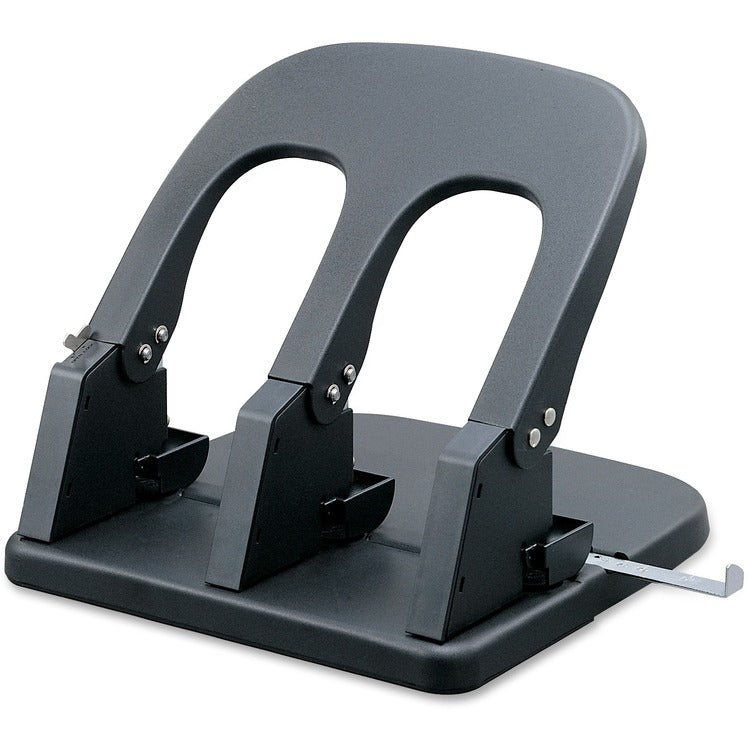 Business Source 3-Hole Punch, 100 Sht Cap, 10-1/5"x10-2/5"x6-1/5", Black (BSN06527) Each