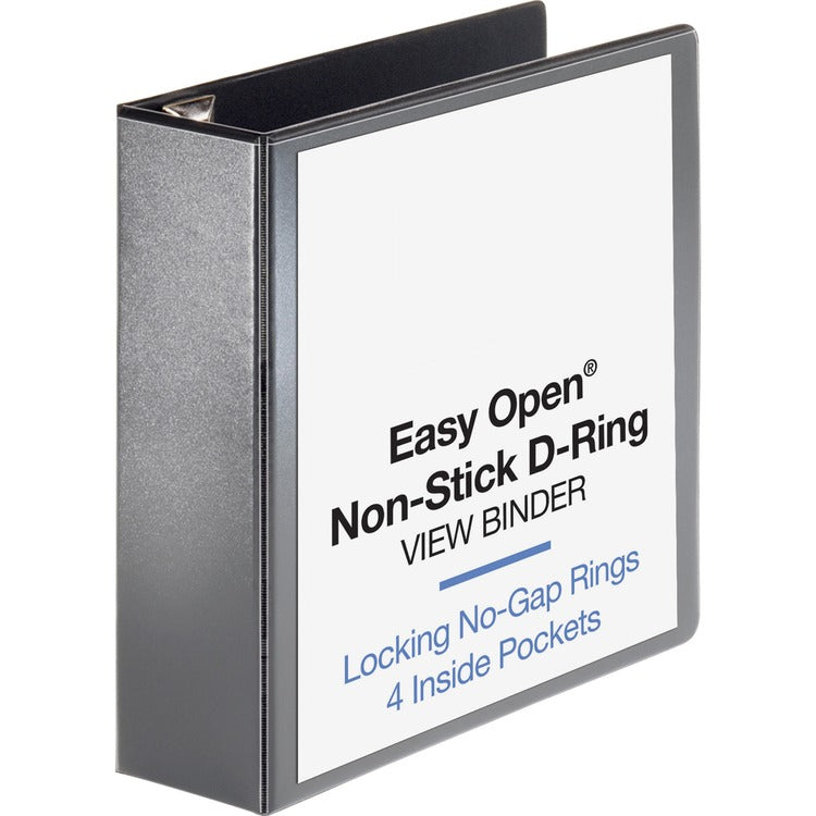 Business Source View Binder, Locking D-Ring, 3" Capacity, Letter, Black (BSN26962) Each