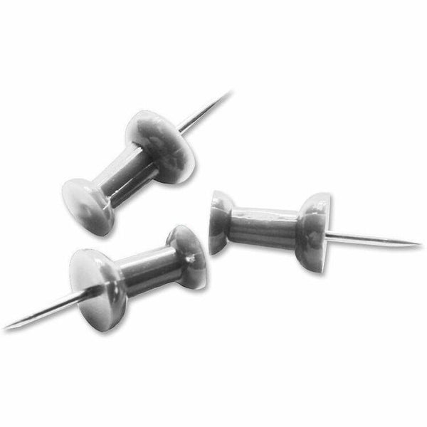 Business Source Pushpins, 3/8" Point, 1/2"x1/4" Head, 100/BX, Aluminum (BSN81008) Box of 100
