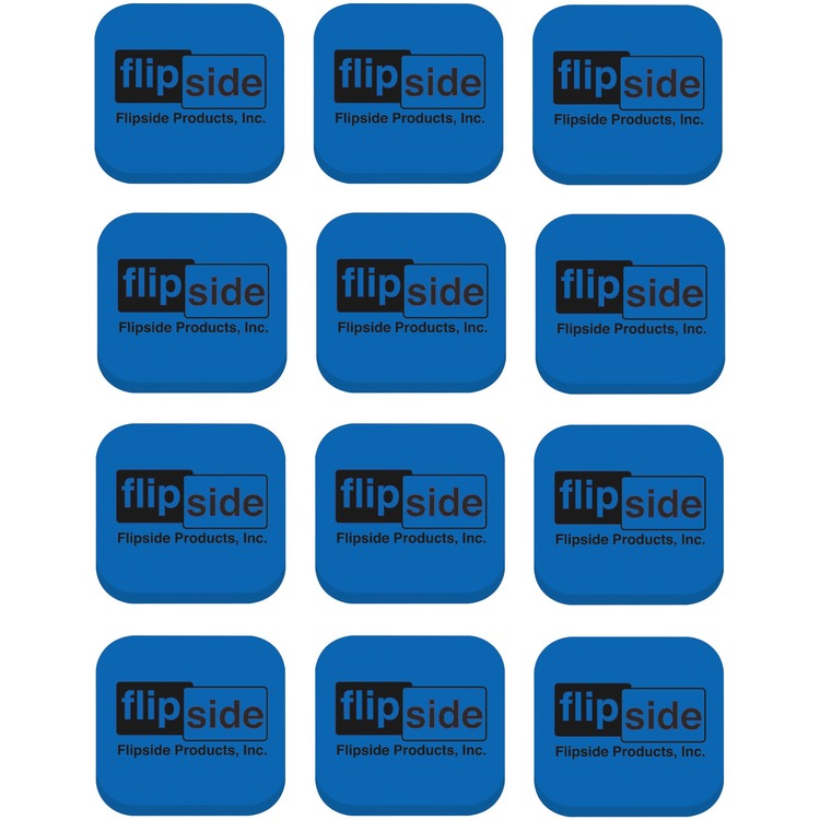 Flipside Magnetic Whiteboard Student Erasers, 12ST/CT, Blue (FLP35030) 1 Set