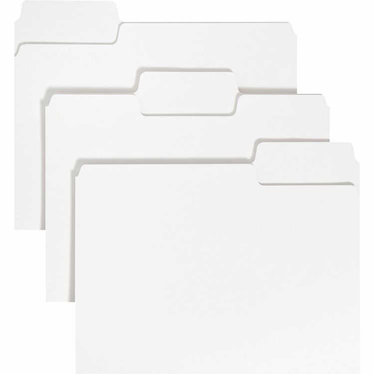 Smead File Folders, 1/3-Cut Supertab, Letter, 100/Bx, White (SMD11980)