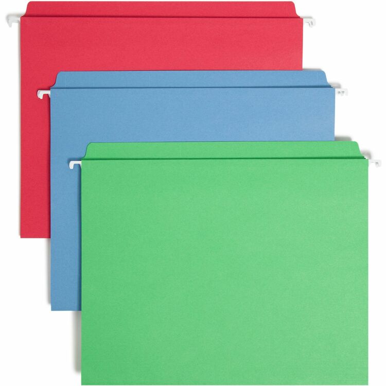 Smead Hanging Folders,W/2-Ply Tabs,Straight Tab,Ltr,18/Bx,Ast (SMD64100)