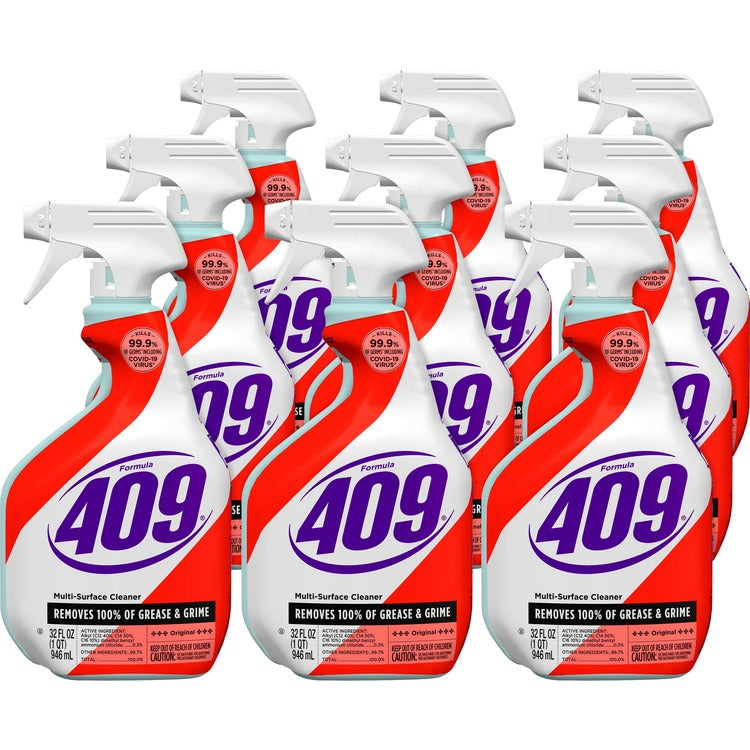 Formula 409 Multi-Suface Cleaner Spray, Spray, 32 fl oz (1 quart), Fresh Clean Scent, 9/Carton, White, Red (CLO31220CT) Case of 9