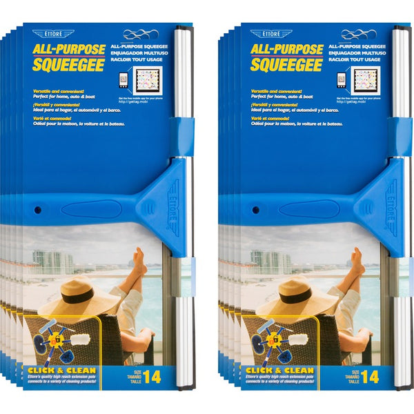 Ettore All-purpose Squeegee, Lightweight, Streak-free, Blue (ETO17014CT) Case of 12