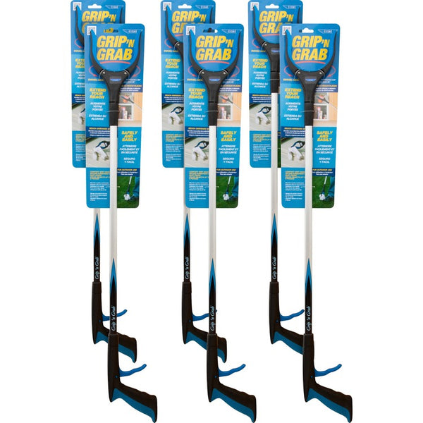 Ettore Grip 'n Grab Multipurpose Pickup Tool, 32" Reach, Lightweight, Rust Proof, Aluminum, Plastic, Blue, 6/Carton (ETO49036CT)