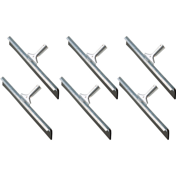 Ettore Straight Steel Floor Squeegee, Rubber Blade, Durable, Sturdy, Changeable Blade, Rust Proof, Long Lasting, Steel Gray (ETO54024CT) Case of 6