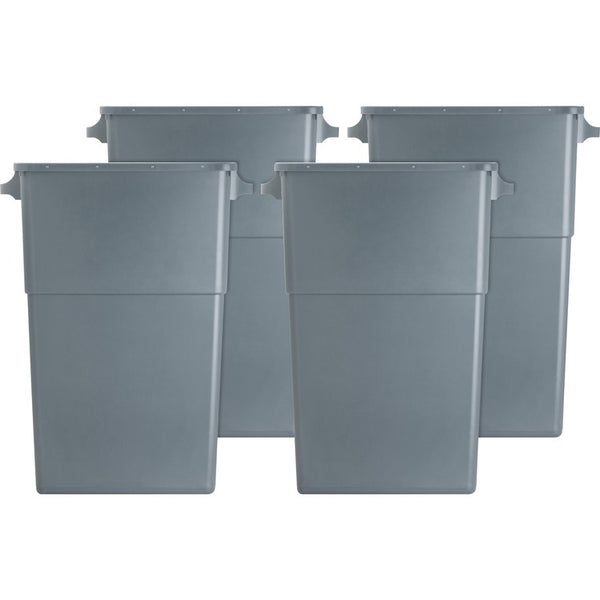 Genuine Joe 23-gallon Slim Waste Container, 23 gal Capacity, 30", x 20" x 11" Depth, Gray, 4/Carton (GJO60465CT)