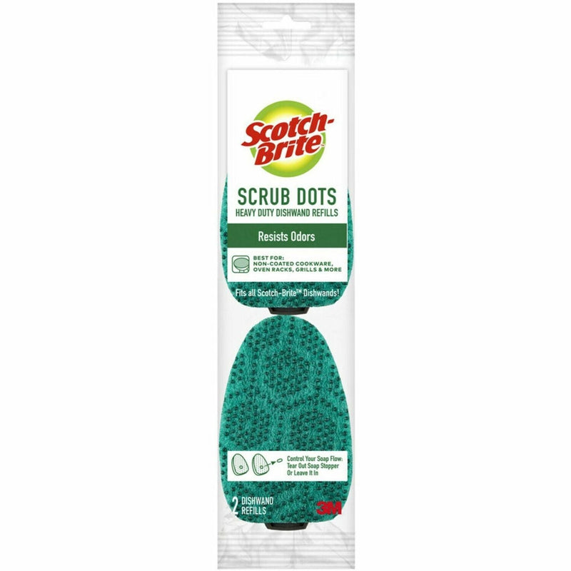 Scotch-Brite Scrub Dots Dishwand Refill, 14/Carton, Green (MMM48827CT) Case of 14