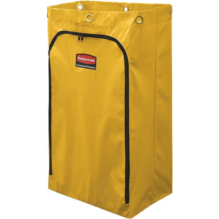 Rubbermaid Commercial 24-gallon Janitor Cart Vinyl Bag, 24 gal, Yellow, Vinyl, 4/Carton, Janitorial Cart (RCP1966719CT) Case of 4