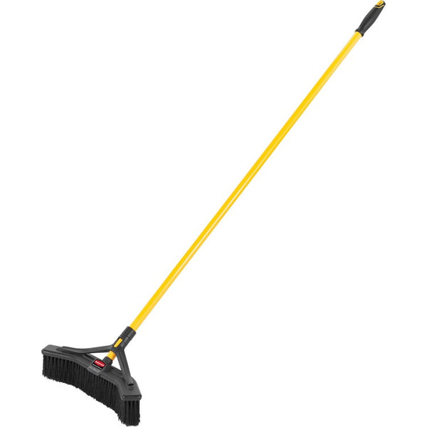 Rubbermaid Commercial Maximizer Push/Center 18" Broom, Polypropylene Bristle, 58.1" Overall Length, Steel Handle, 6/Carton (RCP2018727CT)