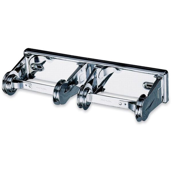 San Jamar 2-roll Bath Tissue Dispenser, Roll Dispenser, 2 x Roll, 2.8", x 12.4" x 4.5" Depth, Chrome, Anti-theft, Lockable (SJMR260XCCT) Case of 12