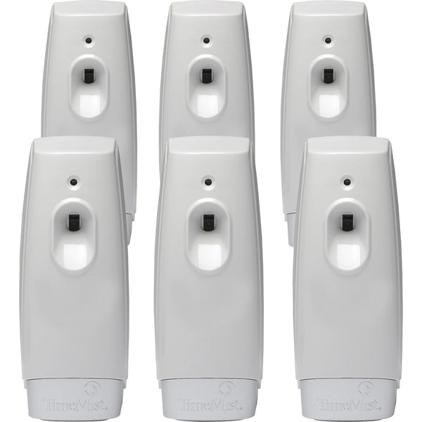 TimeMist Settings Air Freshener Dispenser, 0.13 Hour, 0.25 Hour, 0.50 Hour, 2 x AA Battery, 6/Carton, White (TMS1047809CT) Case of 6