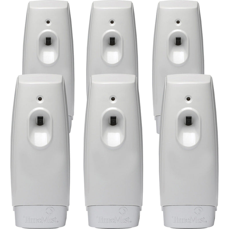 TimeMist Settings Air Freshener Dispenser, 0.13 Hour, 0.25 Hour, 0.50 Hour, 2 x AA Battery, 6/Carton, White (TMS1047809CT) Case of 6