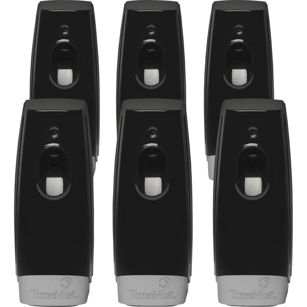 TimeMist Settings Air Freshener Dispenser, 0.13 Hour, 0.25 Hour, 0.50 Hour, 2 x AA Battery, 6/Carton, Black (TMS1047811CT) Case of 6