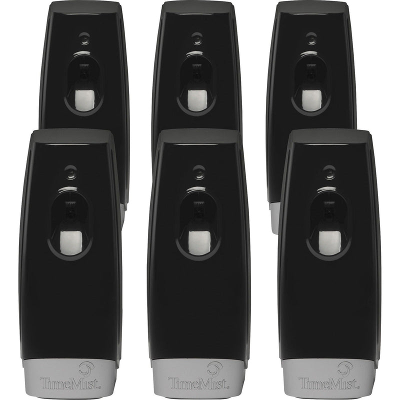 TimeMist Settings Air Freshener Dispenser, 0.13 Hour, 0.25 Hour, 0.50 Hour, 2 x AA Battery, 6/Carton, Black (TMS1047811CT) Case of 6