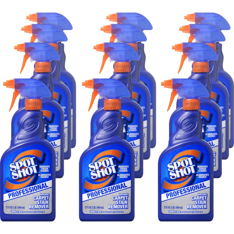Spot Shot Instant Carpet Stain Remover, Spray, 32 fl oz (1 quart), 12/Carton, Clear (WDF009729CT) Case of 12