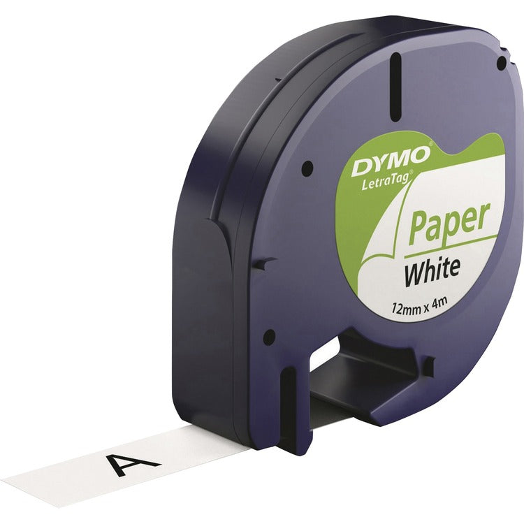 Dymo LetraTag Paper Label Tape Cassettes, 0.5" x 13 ft, White, 6/Pack (DYM2050826) Pack of 6