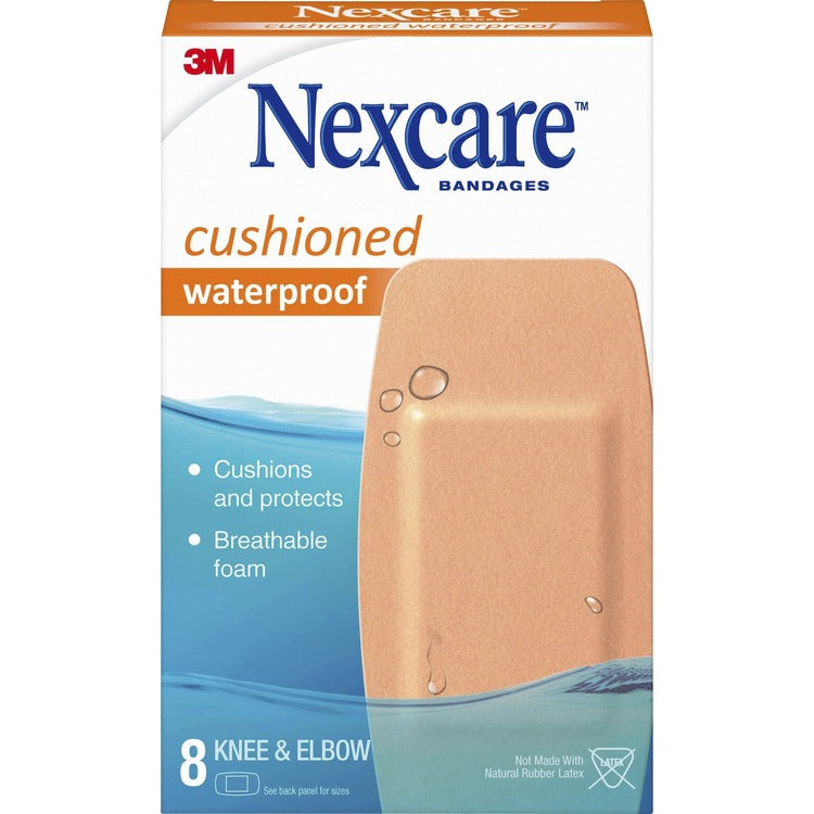 Nexcare Extra-Cushion Knee/Elbow Bandages, 1.88" x 4", 8/Box, Beige, Foam (MMM52208CB) Box of 8