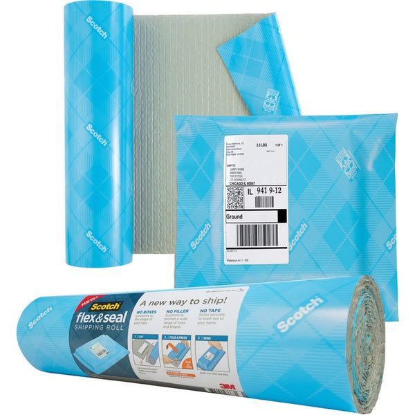 Scotch Flex and Seal Shipping Roll, 15" x 10 ft, Blue/Gray (MMMFS1510)