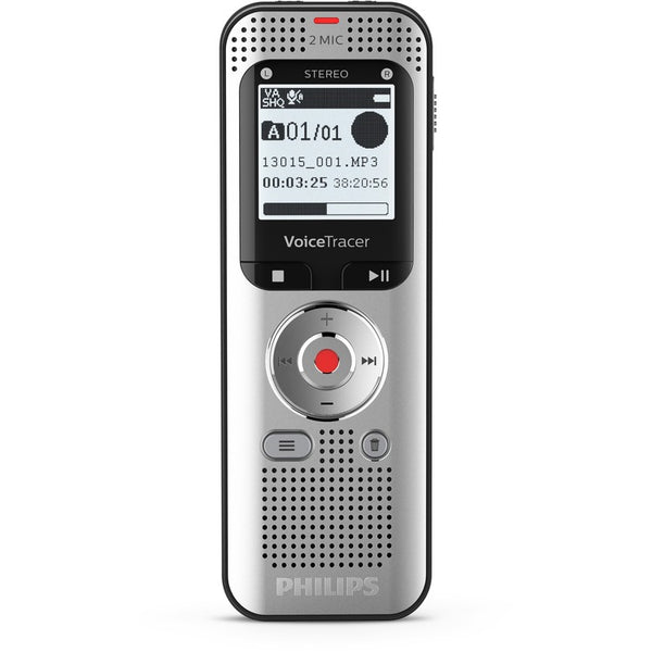 Philips Voice Tracer Audio Recorder - 8 GBSD, microSD Supported - 1.3" LCD - MP3, WAV - Headphone - 2370 HourspeaceRecording Time - Portable (PSPDVT2050) Each