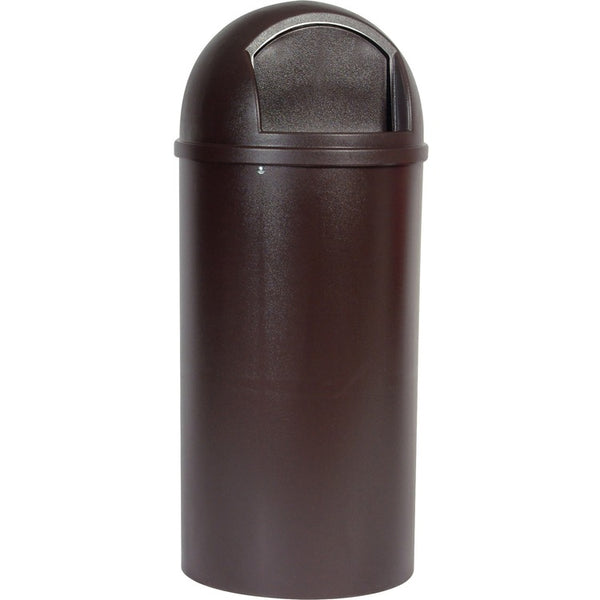 Rubbermaid Commercial Marshal Classic Container, Round, Polyethylene, 25 gal, Brown (RCP817088BRO) Each