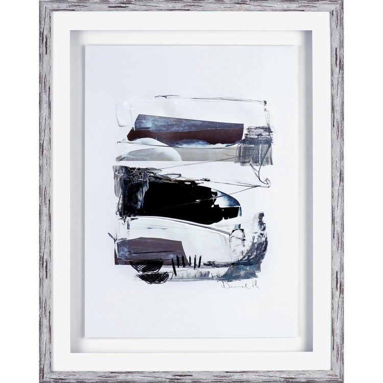 Lorell Abstract Design Framed Artwork, 27.50" x 35.50" Frame Size, 1 Each, Black, White (LLR04471)