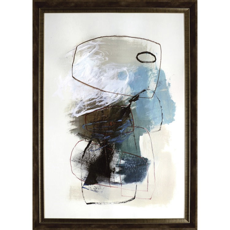 Lorell In The Middle Framed Abstract Art, 27.50" x 39.50" Frame Size, 1 Each, Aqua (LLR04472)