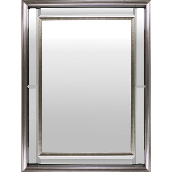 Lorell Hanging Mirror, Rectangular3" Length, Silver (LLR04481)