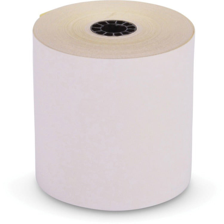 ICONEX Impact Printing Carbonless Paper Rolls, 3" x 90 ft, White/Canary, 10/Pack (ICX90771000) Case of 10