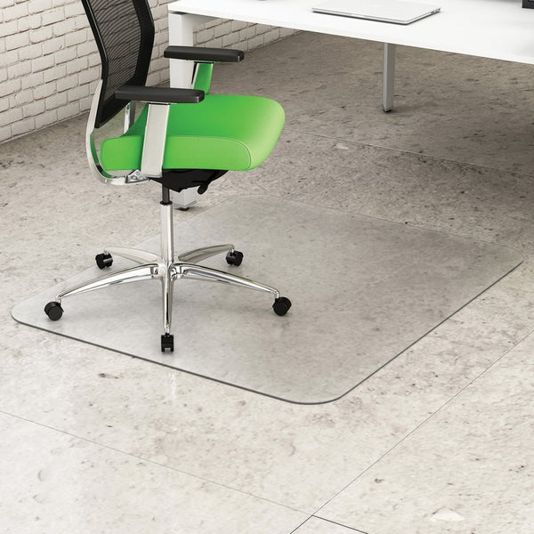 Deflecto Chairmat, W/O Lip, Hard Floor, 46"Wx60"Lx1/10"H, Clear (DEFCM2E442FPB)