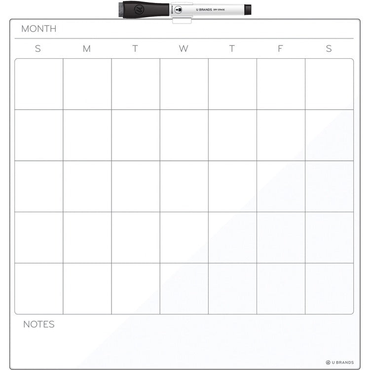 U Brands Dry-Erase Board, Calendar, Magnetic, 14"Wx7/10"Lx14"H, White (UBR461U0004) Each