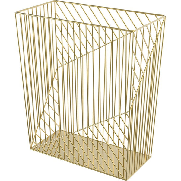 U Brands Trash Can, Bent Wire, 12-1/5"Wx14-1/5"Lx6-1/10"H, Gold (UBR3232U0206) Each