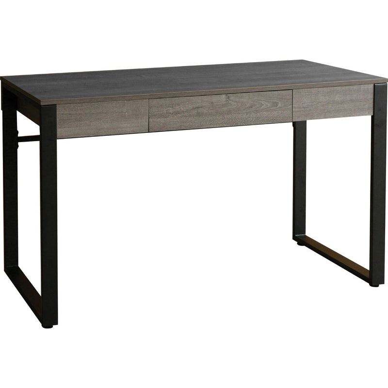 Lorell SOHO Table Desk, 47" x 23.5" x 30", 1, Band Edge, Material: Steel Leg, Laminate Top, Polyvinyl Chloride (PVC) Edge, Steel Base, Finish: Charcoal, Powder Coated Base (LLR97618)