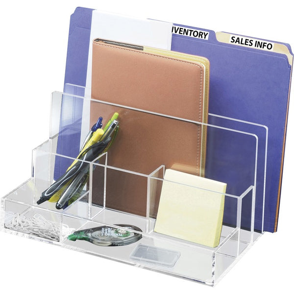 Kantek Acrylic Desk Organizer, File Sort, 10-3/5"X11"X6-1/2" , Cl (KTKAD245) Each
