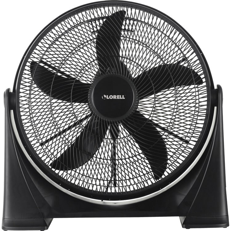 Lorell 3-speed Box Fan, 20" Diameter, 3 Speed, Tilt Adjustment, Lightweight, 24.2", x 24.2" x 7.2" Depth, Plastic, Black (LLR00301)