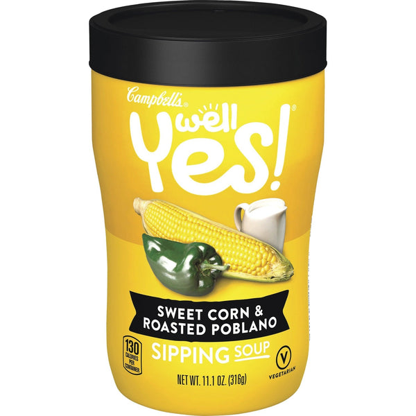 Campbell's Sweet Corn/Roasted Poblano Sipping Soup, Sweet Corn & Roasted Poblano, 11.10 oz, 8/Carton (CAM24635) Case of 8