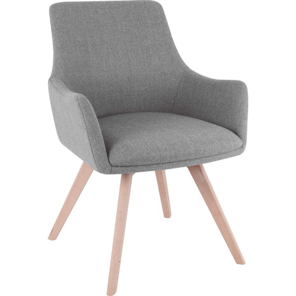 Lorell Gray Flannel Guest Chair with Wood Legs, Four-legged Base, Gray, 25.1" x 24.8" Depth x 35" Height, 1 Each (LLR68560)