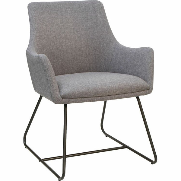 Lorell Gray Flannel Guest Chair with Sled Base, Sled Base, Gray, 25.1" x 26.1" Depth x 33.5" Height, 1 Each (LLR68562)