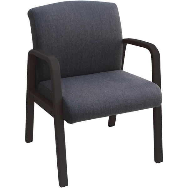 Lorell Gray Flannel Fabric Guest Chair, Gray, Black Fabric Seat, Wood Frame (LLR68559)