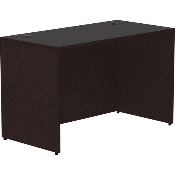 Lorell Espresso Laminate Desk, 48" x 24" x 29.5"Desk Shell, 1", Material: Polyvinyl Chloride (PVC) Edge, Finish: Espresso (LLR18210)