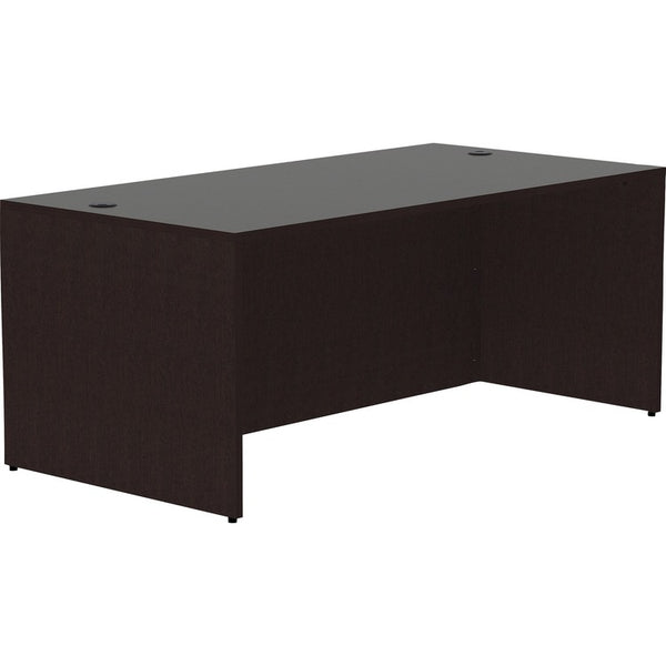 Lorell Espresso Laminate Desk, 48" x 30" x 29.5"Desk Shell, 1" Top, Material: Polyvinyl Chloride (PVC) Edge, Laminate Top, Finish: Espresso (LLR18209)