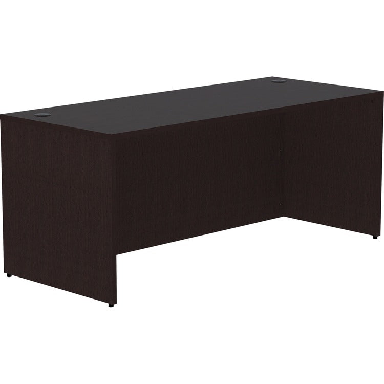 Lorell Espresso Laminate Desk, 72" x 30" x 29.5"Desk Shell, 1", Material: Polyvinyl Chloride (PVC) Edge, Finish: Espresso (LLR18211)